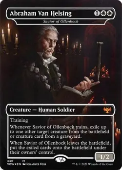 Savior of Ollenbock "Abraham Van Helsing" - Foil Extended Art VOW LP MTG - Image 1
