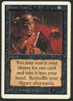 ***Unlimited Demonic Tutor (Water Damage)*** MTG Unlimited Magic Kid Icarus - Image 1