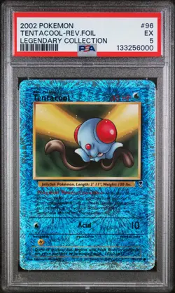 2002 POKEMON LEGEND COLL #96 TENTACOOL-REVERSE FOIL PSA 5 - Image 1