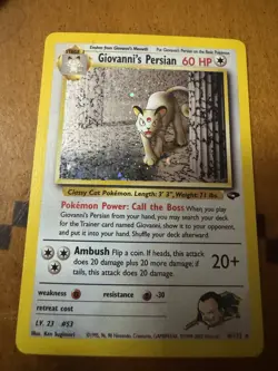 Pokemon TCG Vintage Holo Giovanni's Persian 8/132 Gym Challenge Rare WotC - Image 1