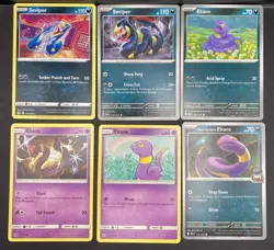 12x Pokemon Cards Ekans Arbok Seviper Lot - Cosmos Holo Bandai Vintage Topps TCG - Image 2