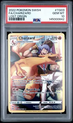 PSA 10 Charizard TG03/TG30 SWSH11: Lost Origin Trainer Gallery Holo Pokemon TCG - Image 1