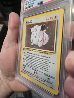 PSA 7 Melofee Clefairy Holo Rare NM #7 French Base 1st Edition Pokemon - Image 3