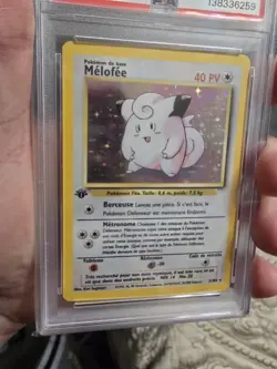 PSA 7 Melofee Clefairy Holo Rare NM #7 French Base 1st Edition Pokemon - Image 4