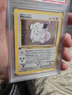 PSA 7 Melofee Clefairy Holo Rare NM #7 French Base 1st Edition Pokemon - Image 5