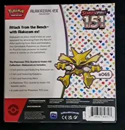 Pokemon TCG: S&V — 151 Collection —Alakazam ex Box- 4 Scarlet & Violet 151 Packs - Image 3
