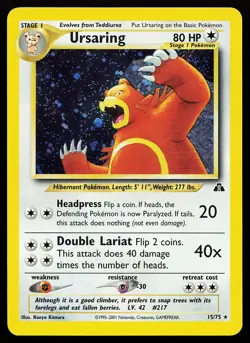 Ursaring 15/75 Holo Rare Neo Discovery Pokemon Card - Image 1