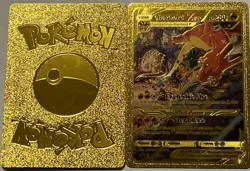 Pokemon Golden Charizard Collectible Card Limited Edition Explosive Fire - Image 1