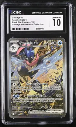 CGC 10 Greninja ex 132 Pokemon Shrouded Fable Black Star Promo Alt Art - Image 1
