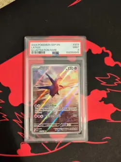 Pokemon Latios 203/191 Sv08: Surging Sparks PSA 9 Illustration Rare Holo English - Image 1