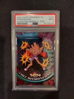 PSA 9 Hitmonchan Foil Topps Pokemon Animation Series 2 - Image 1