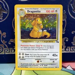 Pokemon 1999 Dragonite 4/62 Fossil Holo LP - Image 1