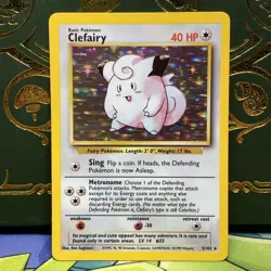 Pokemon 1999 Clefairy Holo Rare Base Set 5/102 LP - Image 1