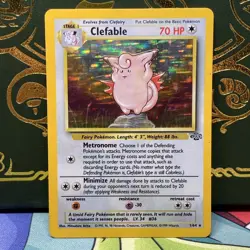 Pokemon TCG Clefable #1/64 Jungle Set Unlimited Holo Rare WOTC VTG 1999 LP - Image 1