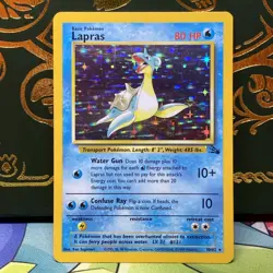 Lapras 10/62 Holo Rare Fossil 1999 Pokemon LP - Image 1