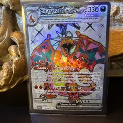 Pokemon Charizard ex 215/197 SV03: Obsidian Flames Holo NM *Free Shipping* - Image 1