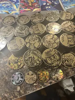 HUGE Bulk Lot 210 Pokemon TCG Plastic Coins + Portfolios Binders + Mega Balls - Image 3