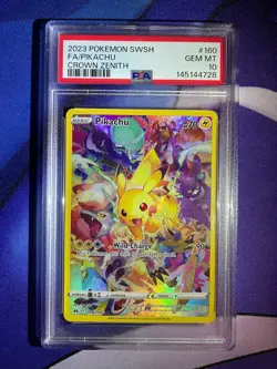 Pokemon Pikachu (Secret) 160/159 Crown Zenith Holo PSA10 - Image 1
