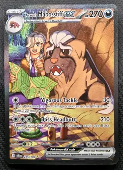 Pokemon TCG Arven's Mabosstiff EX #235/182 Sv10: Destined Rivals Illustration NM - Image 1