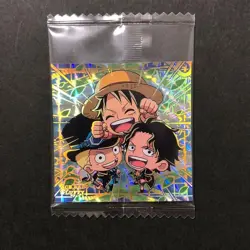 S5327 Luffy Ace & Sabo SEC Secret Rare Japanese One Piece Sticker SEALED F26 - Image 1