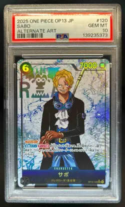 2025 One Piece Japanese Sabo Alternate Art SEC #OP13-120 PSA 10 GEM MINT - Image 1