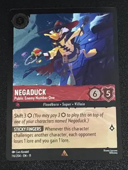 Disney Lorcana Winterspell Negaduck - Public Enemy Number One Cold Foil 116/204 - Image 1