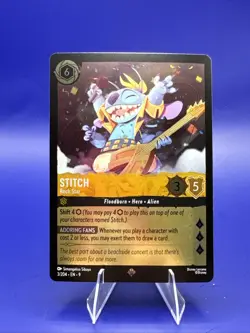 Stitch - Rockstar 3/204 Disney Lorcana Fabled Super Rare Cold Foil - Image 1