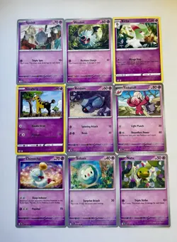 ¢40 Each Cute Pink Pokemon TCG Psychic Type Lot of 9 Cards - Image 1