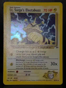 Lt. Surge's Electabuzz 6/132 WOTC Gym Heroes Unlimited Holo Pokemon Card LP - Image 2