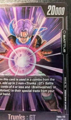 Trunks : GT FB04-113 Foil Rare Ultra Limit Dragon Ball Super Card Game - Image 3
