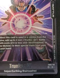 Trunks : GT FB04-113 Foil Rare Ultra Limit Dragon Ball Super Card Game - Image 5
