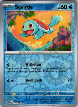 Squirtle - 007/165 - Pokemon 151 Reverse Holo Rare Card NM - Image 1