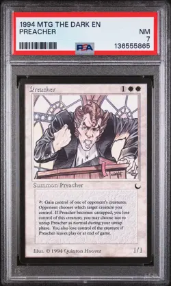 PREACHER The Dark Rare Reserved List PSA 7 Vintage MTG [Nostalgium] - Image 1