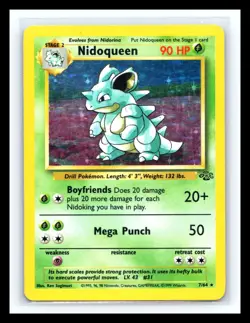 💥 NIDOQUEEN HOLO Rare # 7/64 | JUNGLE SET | Pokemon 1999 TCG Vintage Card - Image 1