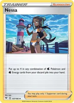 Nessa Uncommon SWSH04: Vivid Voltage 157/185 NM English Pokemon Card - Image 1