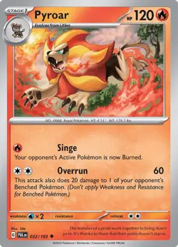 Pyroar - SV02: Paldea Evolved 032/193 NM English Pokemon Card - Image 1