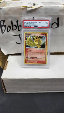 2007 FLAREON GOLD STAR HOLO EX POWER KEEPERS POKEMON TCG PSA 5 EX #100 - Image 1