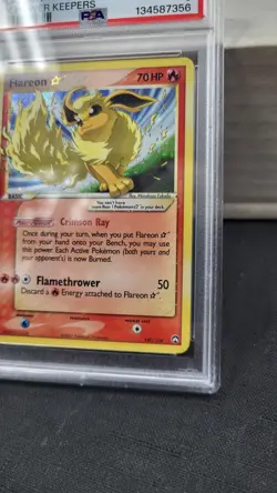 2007 FLAREON GOLD STAR HOLO EX POWER KEEPERS POKEMON TCG PSA 5 EX #100 - Image 3