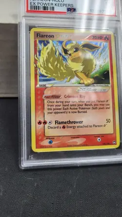 2007 FLAREON GOLD STAR HOLO EX POWER KEEPERS POKEMON TCG PSA 5 EX #100 - Image 4