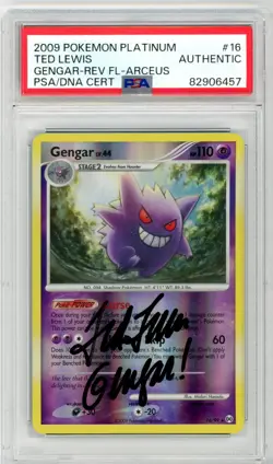 PSA Signed Ted Lewis Pokemon Platinum Gengar 16/99 Reverse Holo 2009 - Image 1