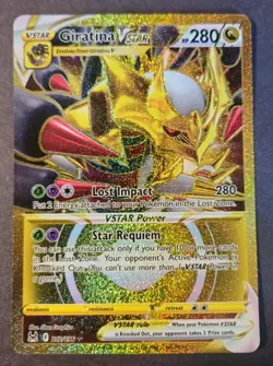 Pokemon TCG Giratina VSTAR 212/196 Gold Secret Rare 2022 Lost Origin NM - Image 1