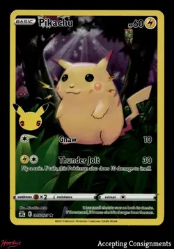 2021 Pokemon TCG Celebrations #005 Pikachu HOLO RARE - Image 1