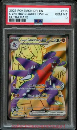 Pokemon Destined Rivals Cynthia's Garchomp ex 215 PSA 10 - Image 1