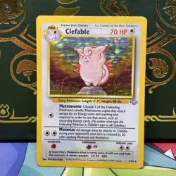 Pokemon TCG Clefable #1/64 Jungle Set Unlimited Holo Rare WOTC VTG 1999 MP - Image 1