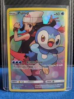 Pokemon TCG Piplup (Secret) 239/236 Sm-Cosmic Eclipse Holo - Image 1