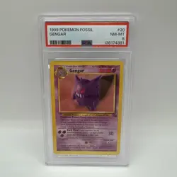 1999 Gengar Non-Holo 20/62 Fossil Set Unlimited Rare WOTC Pokemon TCG Mint PSA 8 - Image 1