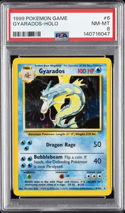 1999 POKEMON GAME #6 GYARADOS-HOLO PSA 8 - Image 1