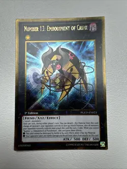 Yugioh Number 13: Embodiment of Crime PGLD-EN023 Gold Secret Rare NM - Image 1