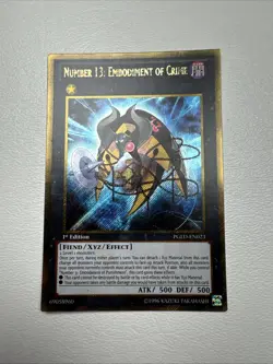 Yugioh Number 13: Embodiment of Crime PGLD-EN023 Gold Secret Rare NM - Image 2