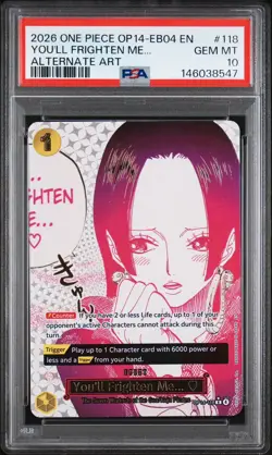 2026 One piece Op14-118 You’ll Frighten Me Alternate Art PSA 10 🔥 - Image 1